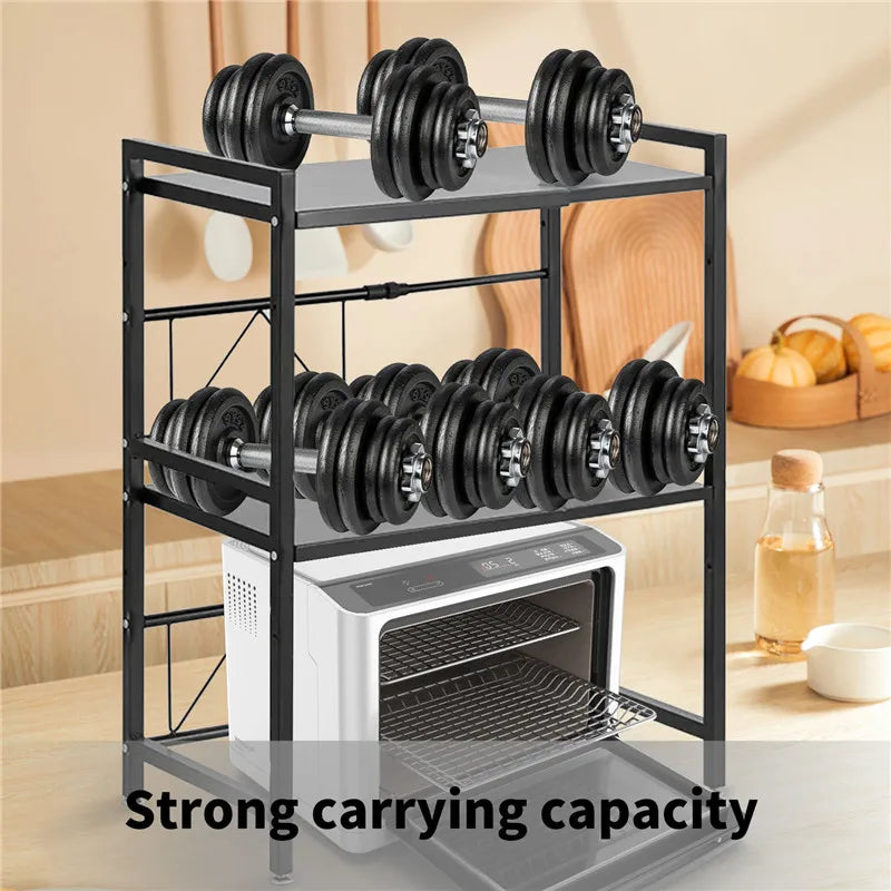 1pc Expandable 42-64cm Microwave Shelf Organizer, Moisture And Rust Proof Microwave Countertop Organizer,Tableware Storage