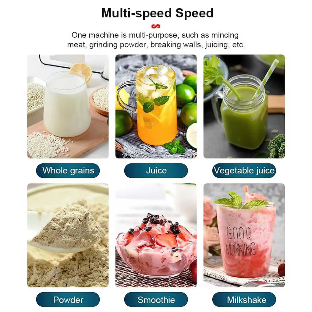 Licuadora comercial de alta potencia, batidora estacionaria de 2000W, procesador de alimentos, exprimidor de hielo para cocina, sin BPA