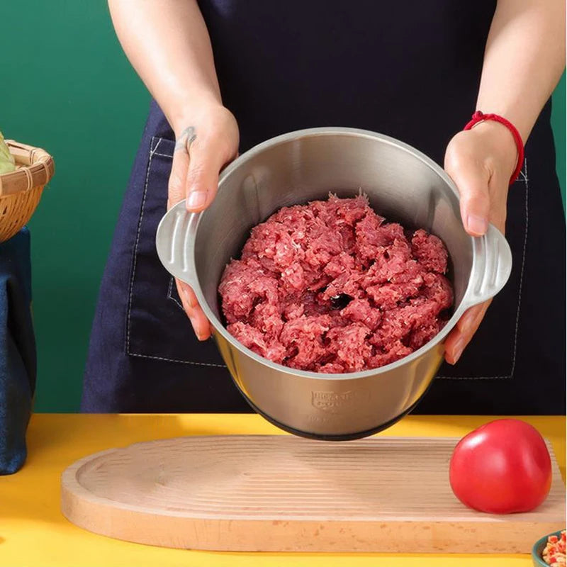 Picadora de carne eléctrica de 2L, licuadora picadora de alimentos de doble velocidad de 250W, procesador trituradora de granos de nueces y verduras de acero inoxidable para Cocina