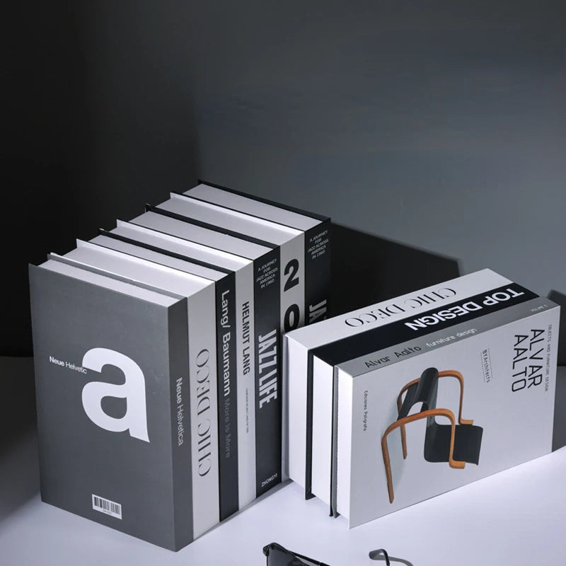 Libros falsos de moda, decoración de libros decorativos de lujo, decoración para sala de estar, libros de simulación, regalos de decoración del hogar