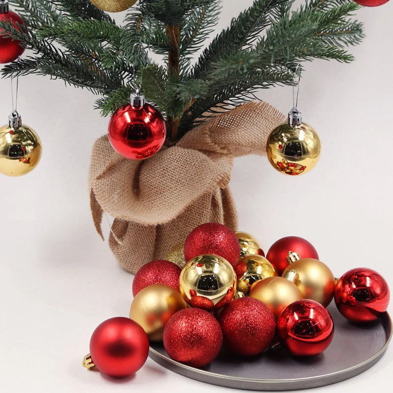 24 Uds bolas de Navidad adornos para árboles de Navidad bola colgantes de árbol de Navidad decoración de fiesta en casa regalo de Año Nuevo Noel Navidad