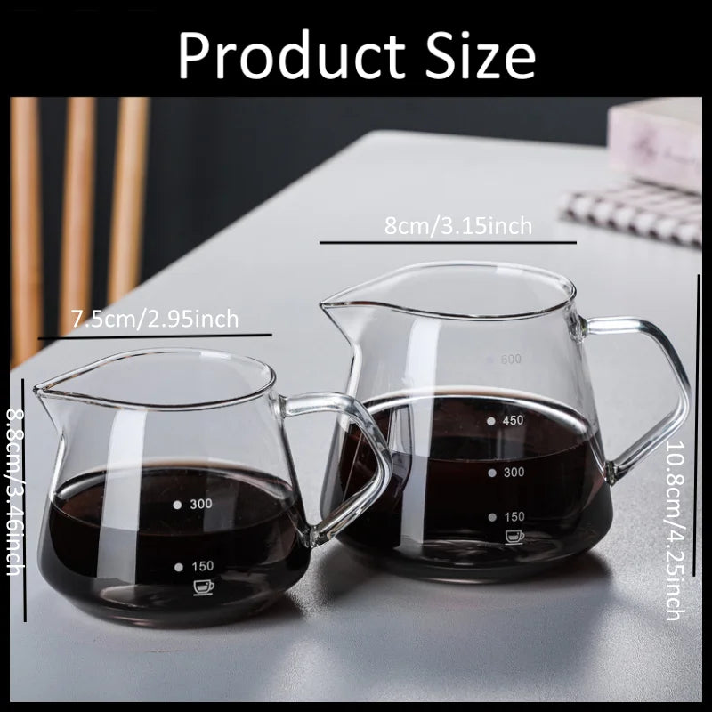 Juego de cafetera para verter sobre café, servidor de café de vidrio de borosilicato con cepillo de limpieza, jarra gotejadora para café en casa