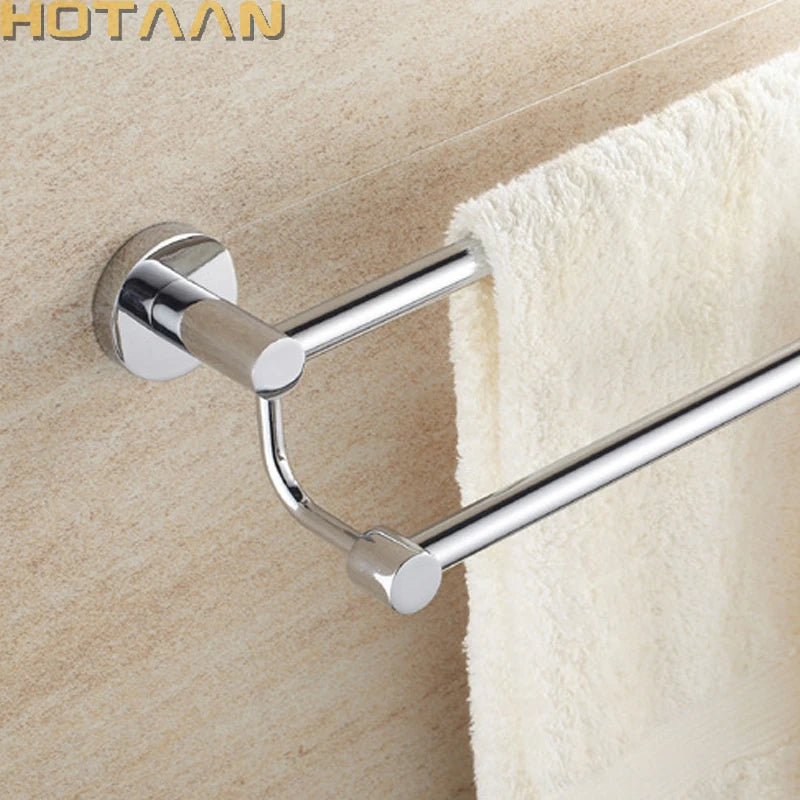 Accesorio de baño de acero inoxidable con acabado cromado, barra de toalla doble, toallero, soporte de 60cm, YT-10998