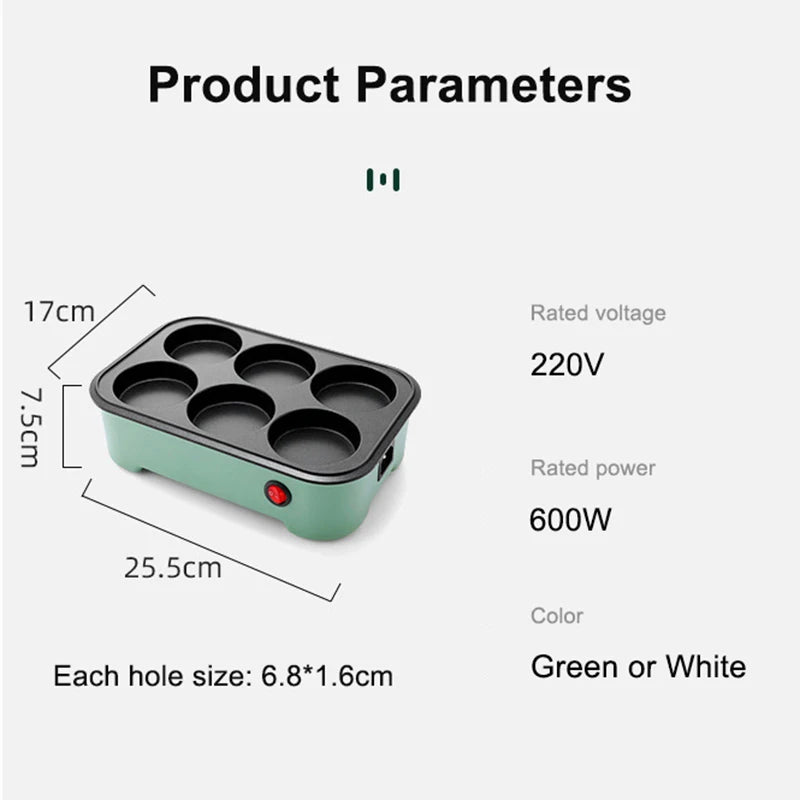 DMWD-máquina eléctrica para hacer bolas de pulpo, Takoyaki, sartén para panqueques y crepés, huevos, tortilla, parrilla, horno para pasteles Chibi Maruko