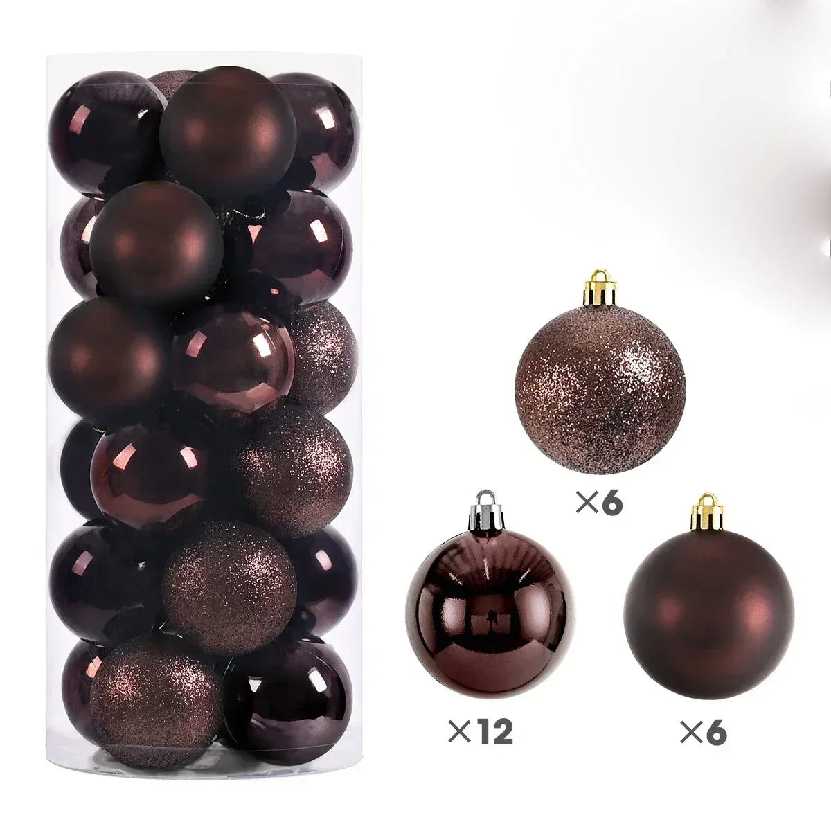 24 Uds. Bolas de Navidad de 3/4/6CM, bola grande, adornos colgantes para árbol de Navidad para decoración de fiesta, accesorios de regalos de Navidad de Año Nuevo 2025