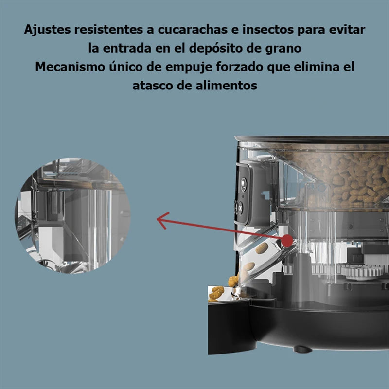 Comedero Automático para Mascotas 4L Dispensador Automático de Comida para Gatos Smart Control Resistente a Bichos y Enganches