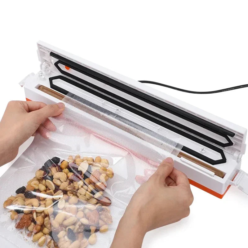 Sellador eléctrico al vacío para cocina, máquina de conservación de alimentos, con 10 piezas de bolsas de plástico, 220V