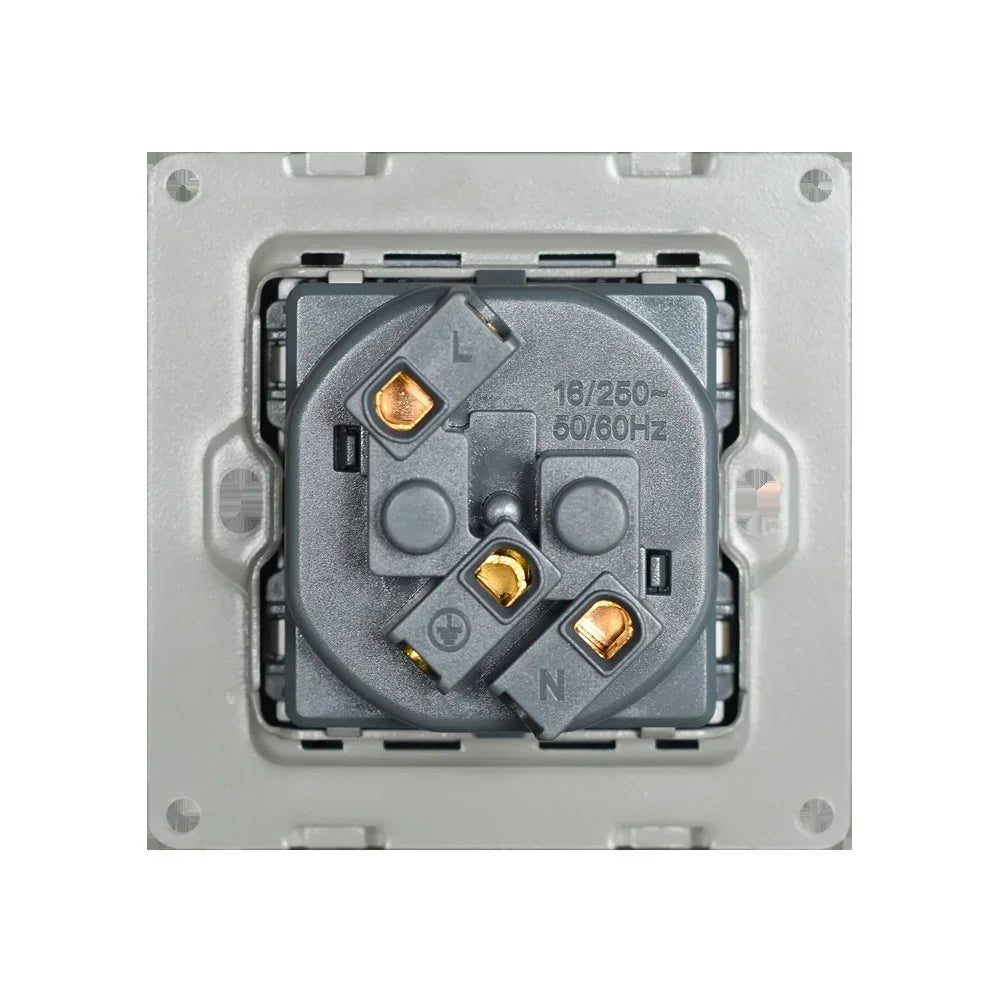 Depoguye blanco 16A toma de corriente estándar de la UE, enchufe de pared de panel de cristal, toma de corriente de 220V Corea 86mm * 86mm