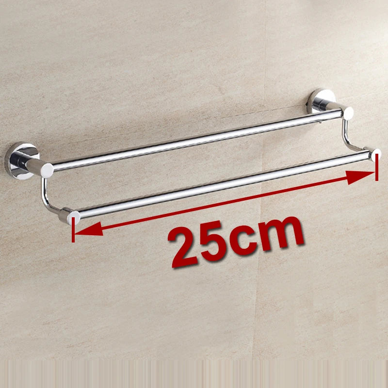 Accesorio de baño de acero inoxidable con acabado cromado, barra de toalla doble, toallero, soporte de 60cm, YT-10998