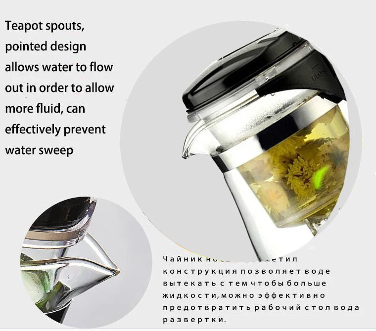 Tetera de cristal resistente al calor de alta calidad, juego de té chino kung fu, tetera Puer, tetera de café, tetera de cristal, práctica tetera de oficina