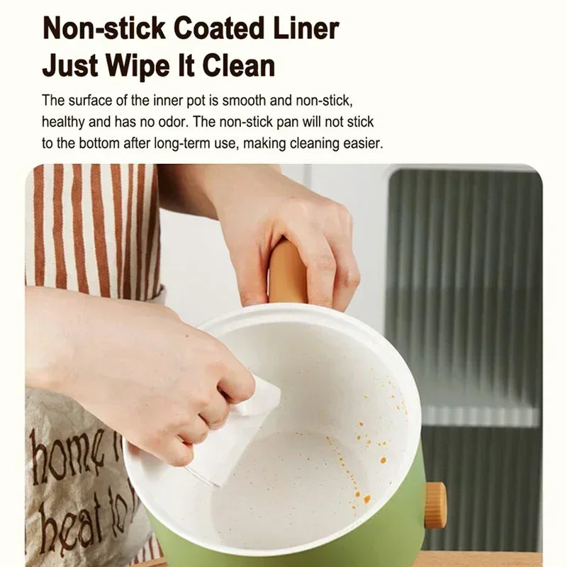 Olla eléctrica multifuncional de 220V, sartén antiadherente para estofado de 1.7L, utensilios de cocina Multicooker, electrodoméstico