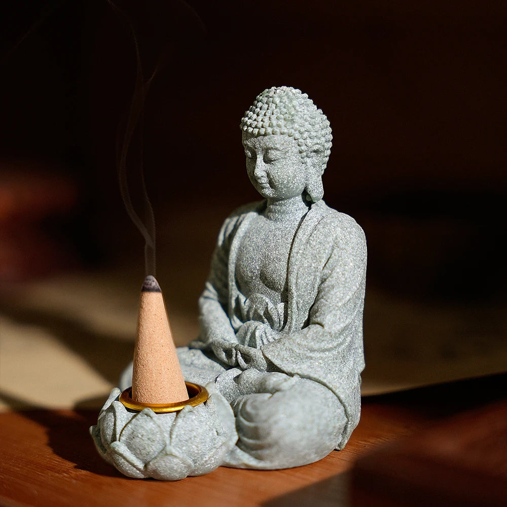 Decoraciones de aromaterapia para el hogar, nuevos adornos chinos para sala de estar, té Zen, artesanías de escritorio, escultura de Buda pequeña sentada