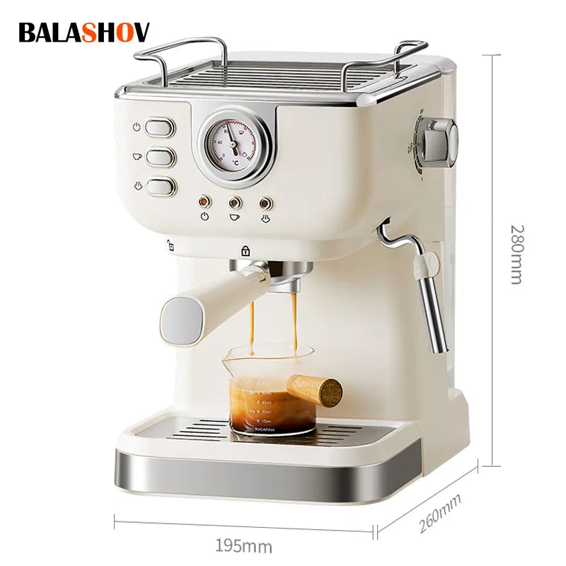Cafetera Espresso eléctrica semiautomática, cafetera de 20 Bar, 220V, Espumador de leche automático de la UE, capuchino, agua caliente