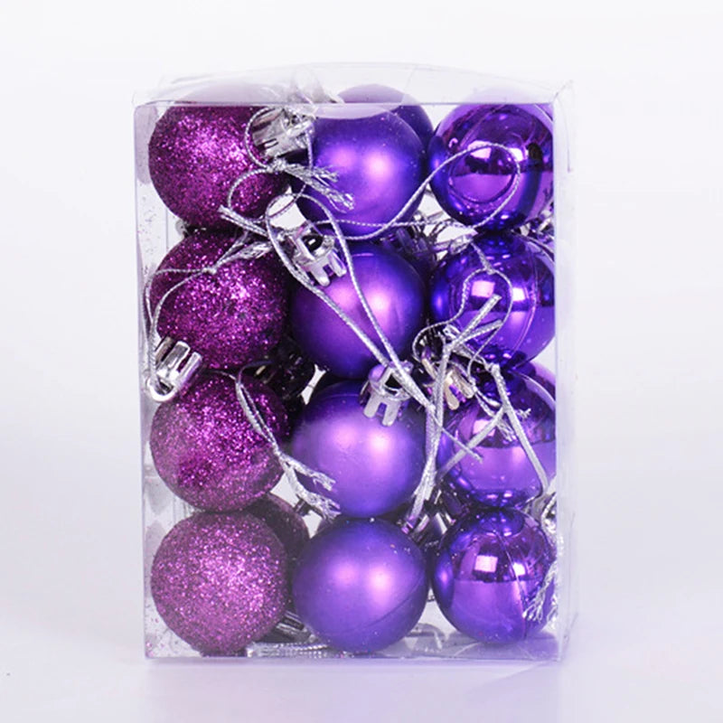 24 Uds bolas de Navidad adornos para árboles de Navidad bola colgantes de árbol de Navidad decoración de fiesta en casa regalo de Año Nuevo Noel Navidad