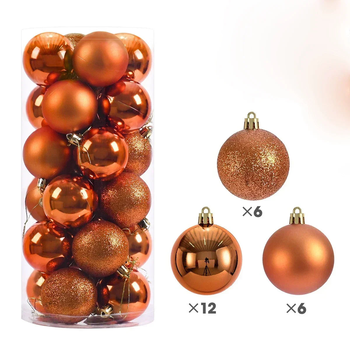 24 Uds. Bolas de Navidad de 3/4/6CM, bola grande, adornos colgantes para árbol de Navidad para decoración de fiesta, accesorios de regalos de Navidad de Año Nuevo 2025