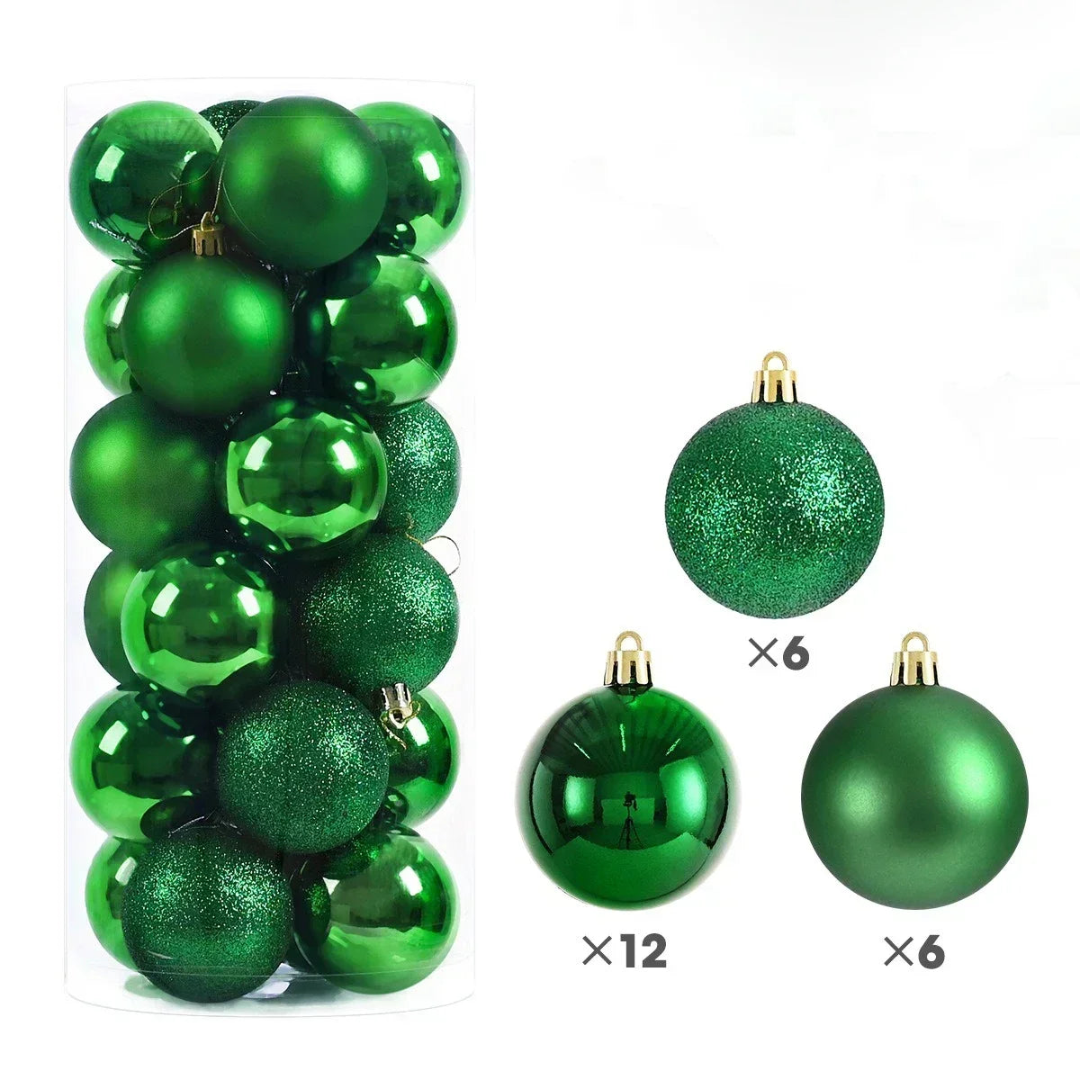 24 Uds. Bolas de Navidad de 3/4/6CM, bola grande, adornos colgantes para árbol de Navidad para decoración de fiesta, accesorios de regalos de Navidad de Año Nuevo 2025