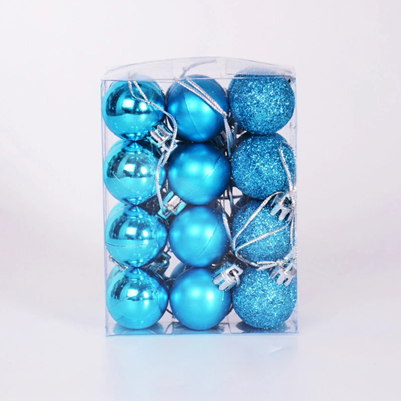 24 Uds bolas de Navidad adornos para árboles de Navidad bola colgantes de árbol de Navidad decoración de fiesta en casa regalo de Año Nuevo Noel Navidad