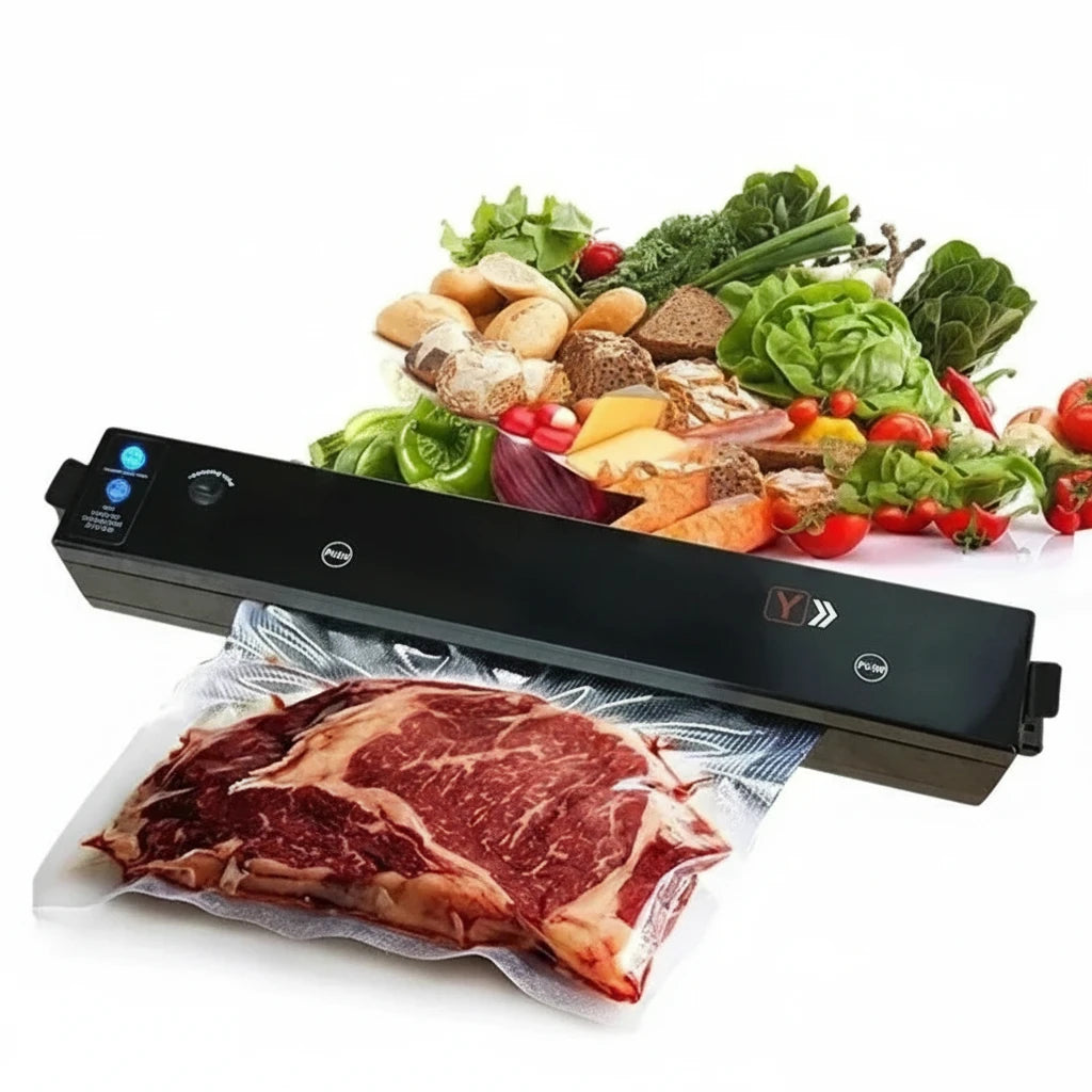 Sellador eléctrico al vacío para cocina, máquina de conservación de alimentos, con 10 piezas de bolsas de plástico, 220V