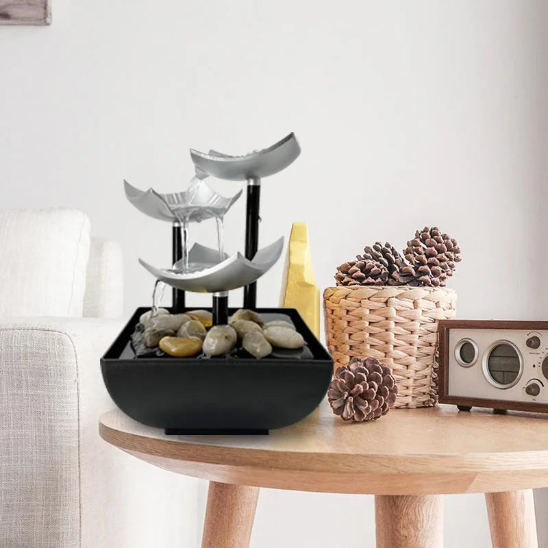 Fuente de agua para decoración del hogar y la Oficina, cascada Interior para decoración de interiores, mesa para el hogar y la Oficina, paisaje acuático Feng Shui