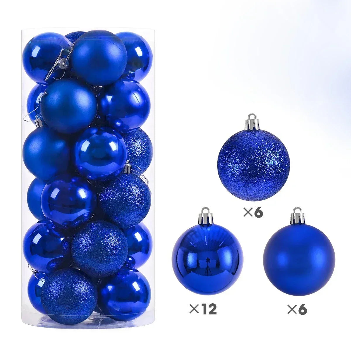 24 Uds. Bolas de Navidad de 3/4/6CM, bola grande, adornos colgantes para árbol de Navidad para decoración de fiesta, accesorios de regalos de Navidad de Año Nuevo 2025