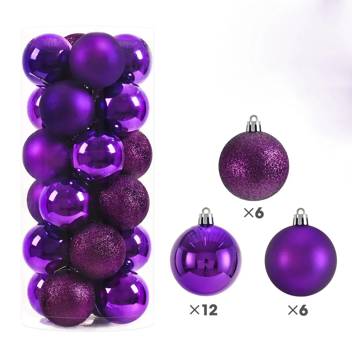 24 Uds. Bolas de Navidad de 3/4/6CM, bola grande, adornos colgantes para árbol de Navidad para decoración de fiesta, accesorios de regalos de Navidad de Año Nuevo 2025