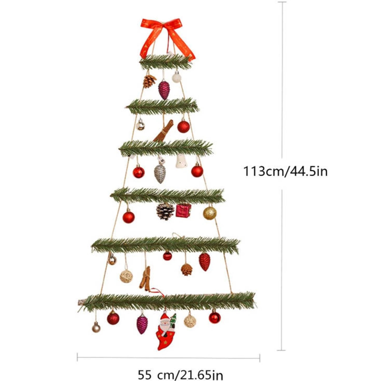 DIY colgante luminoso decoraciones navideñas plegables Navidad Artificial árbol de Navidad decoración pared árbol de Navidad hogar