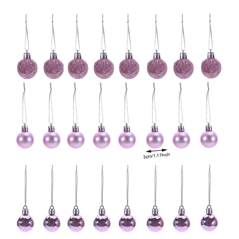 24 Uds bolas de Navidad adornos para árboles de Navidad bola colgantes de árbol de Navidad decoración de fiesta en casa regalo de Año Nuevo Noel Navidad