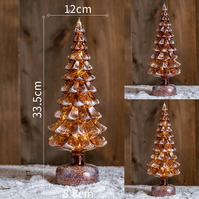 Árbol De Navidad De cristal, luz nocturna para el hogar, Navidad, ambiente festivo romántico, adornos De Navidad, decoración luminosa LED