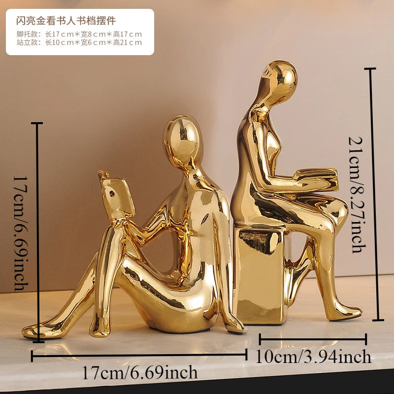 Adornos ligeros de lujo, estantería moderna de alta gama, adornos de personajes para el hogar, sala de estar, TV, gabinete de vino, decoración de estudio de oficina