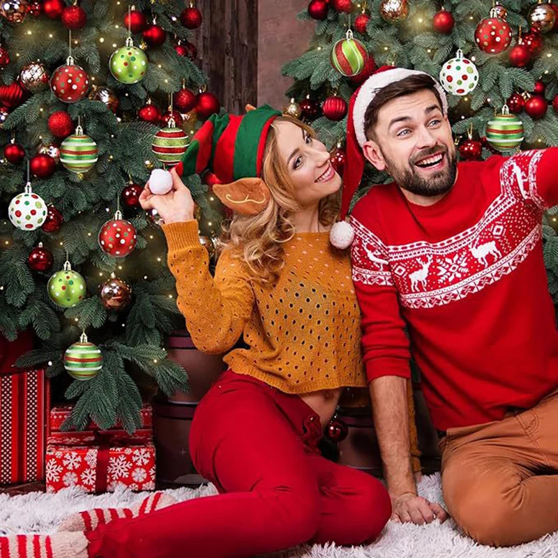 12 Uds. De bolas de Navidad de 6cm, adornos para árbol de Navidad, bolas pintadas, colgante, Navidad, Navidad, suministros de decoración para fiesta de año nuevo 2024