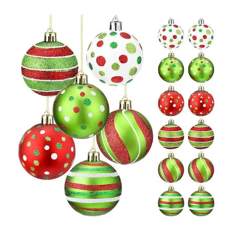 12 Uds. De bolas de Navidad de 6cm, adornos para árbol de Navidad, bolas pintadas, colgante, Navidad, Navidad, suministros de decoración para fiesta de año nuevo 2024