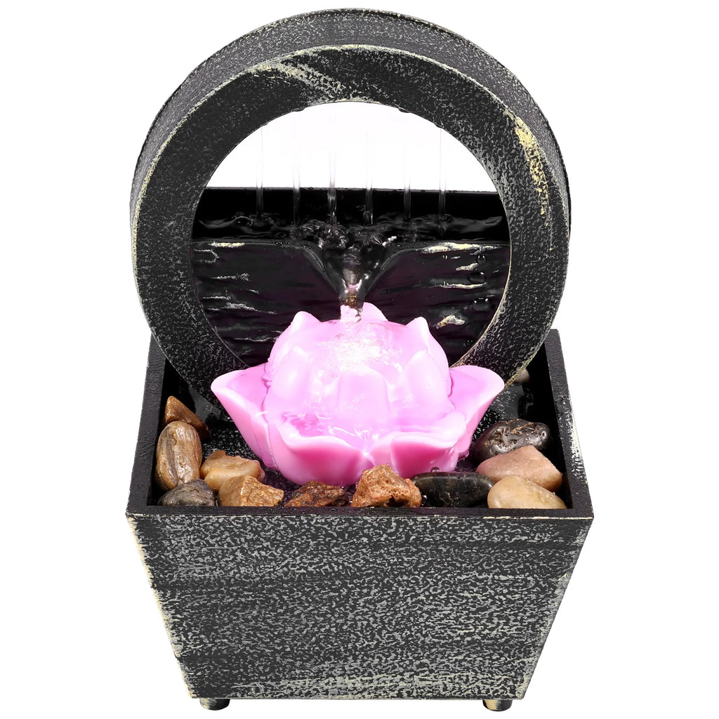 Nueva decoración de cascada de escritorio, adornos creativos de agua corriente, pequeños adornos para sala de estar y oficina, adornos de fuente de mesa