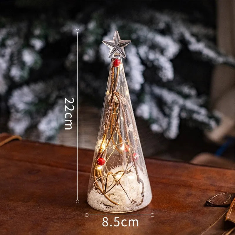 Árbol De Navidad De cristal, luz nocturna para el hogar, Navidad, ambiente festivo romántico, adornos De Navidad, decoración luminosa LED
