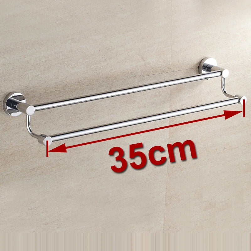 Accesorio de baño de acero inoxidable con acabado cromado, barra de toalla doble, toallero, soporte de 60cm, YT-10998