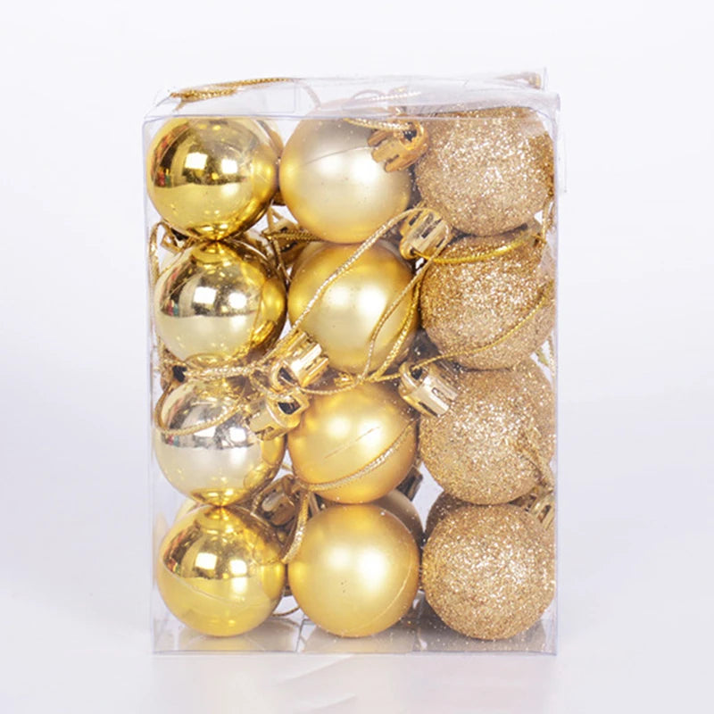24 Uds bolas de Navidad adornos para árboles de Navidad bola colgantes de árbol de Navidad decoración de fiesta en casa regalo de Año Nuevo Noel Navidad