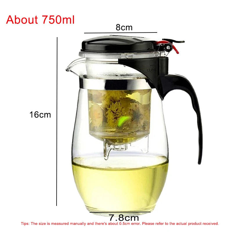 Tetera de cristal resistente al calor de alta calidad, juego de té chino kung fu, tetera Puer, tetera de café, tetera de cristal, práctica tetera de oficina