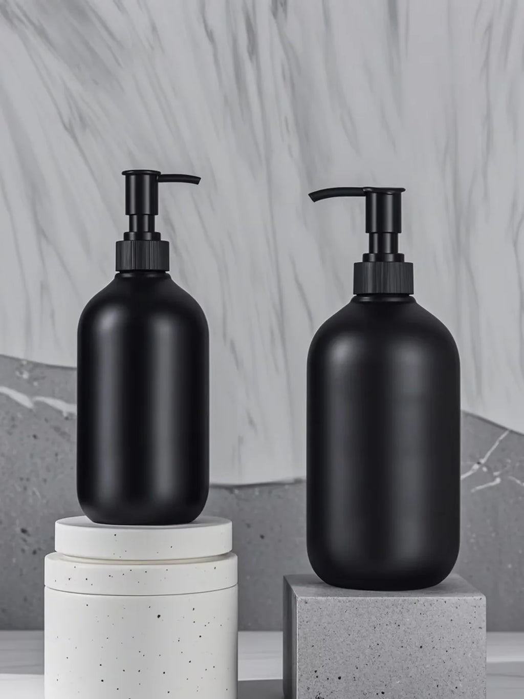 Dispensador de jabón líquido negro mate, champú acondicionador reutilizable de 300/500mL, gel de ducha, contenedor de suministros de baño para hotel