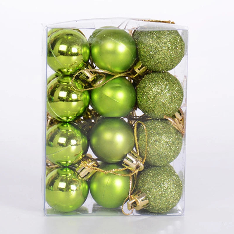 24 Uds bolas de Navidad adornos para árboles de Navidad bola colgantes de árbol de Navidad decoración de fiesta en casa regalo de Año Nuevo Noel Navidad