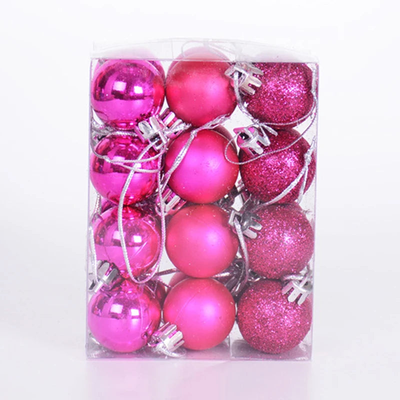 24 Uds bolas de Navidad adornos para árboles de Navidad bola colgantes de árbol de Navidad decoración de fiesta en casa regalo de Año Nuevo Noel Navidad