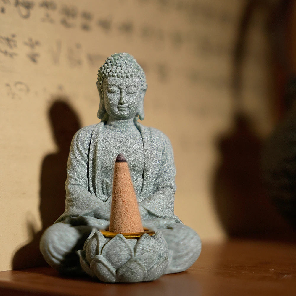 Decoraciones de aromaterapia para el hogar, nuevos adornos chinos para sala de estar, té Zen, artesanías de escritorio, escultura de Buda pequeña sentada