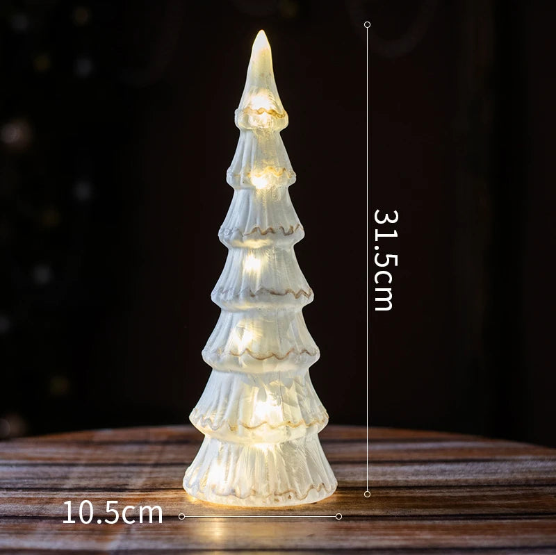 Árbol De Navidad De cristal, luz nocturna para el hogar, Navidad, ambiente festivo romántico, adornos De Navidad, decoración luminosa LED