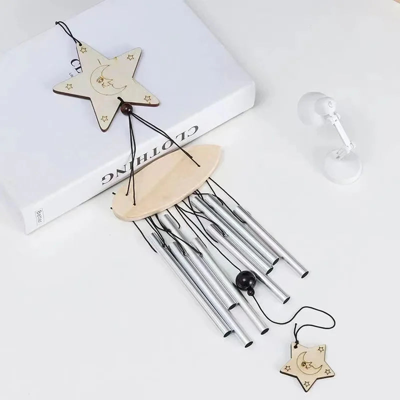 Campanas de viento de Metal para exteriores, campanilla de viento para patio, campanas de ventana, decoraciones colgantes de pared, decoración del hogar, viento de madera, 1 pieza