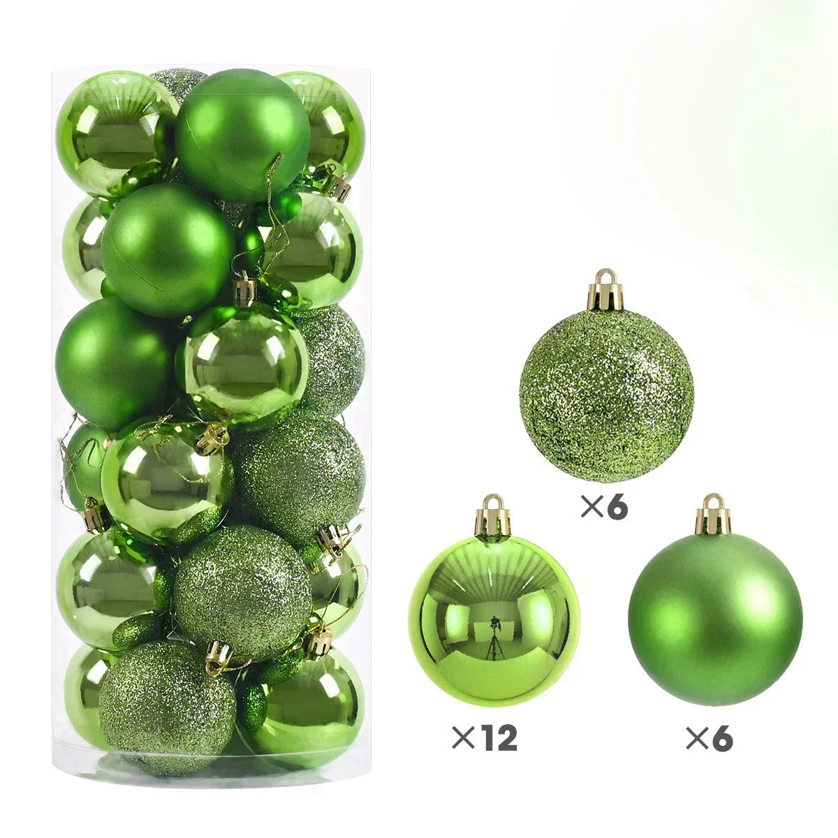 24 Uds. Bolas de Navidad de 3/4/6CM, bola grande, adornos colgantes para árbol de Navidad para decoración de fiesta, accesorios de regalos de Navidad de Año Nuevo 2025