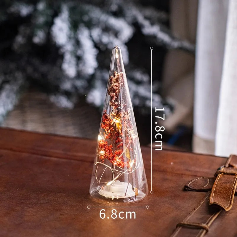 Árbol De Navidad De cristal, luz nocturna para el hogar, Navidad, ambiente festivo romántico, adornos De Navidad, decoración luminosa LED