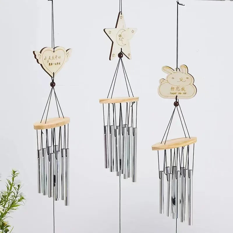 Campanas de viento de Metal para exteriores, campanilla de viento para patio, campanas de ventana, decoraciones colgantes de pared, decoración del hogar, viento de madera, 1 pieza