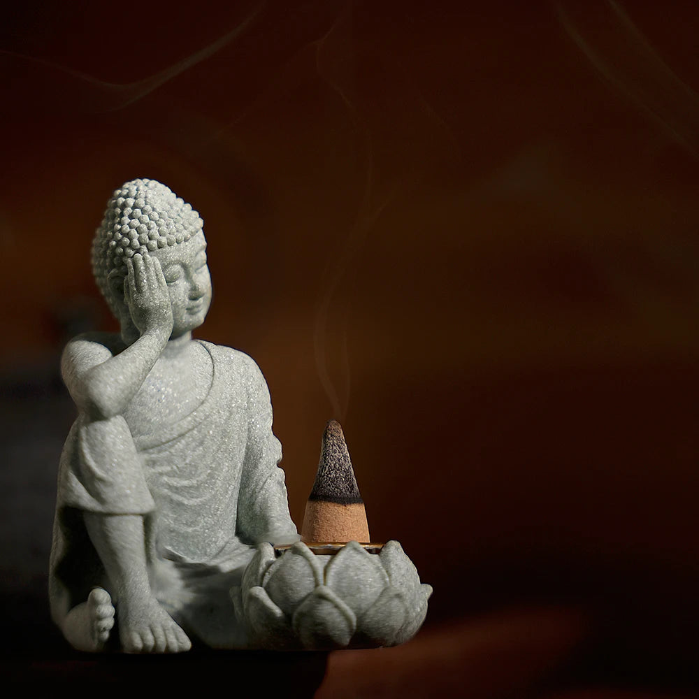 Decoraciones de aromaterapia para el hogar, nuevos adornos chinos para sala de estar, té Zen, artesanías de escritorio, escultura de Buda pequeña sentada