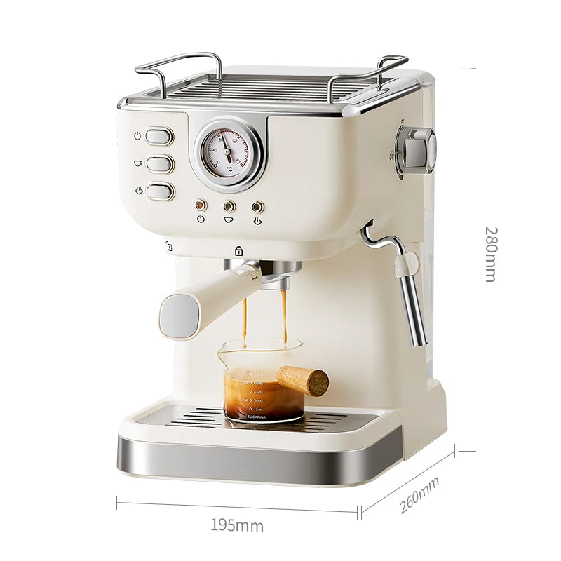 Cafetera Espresso eléctrica semiautomática, cafetera de 20 Bar, 220V, Espumador de leche automático de la UE, capuchino, agua caliente