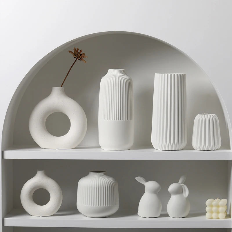 Decoración de jarrón de cerámica para sala de estar, arreglo de flores ligero, arreglo de flores de lujo de alta gama, decoración artesanal