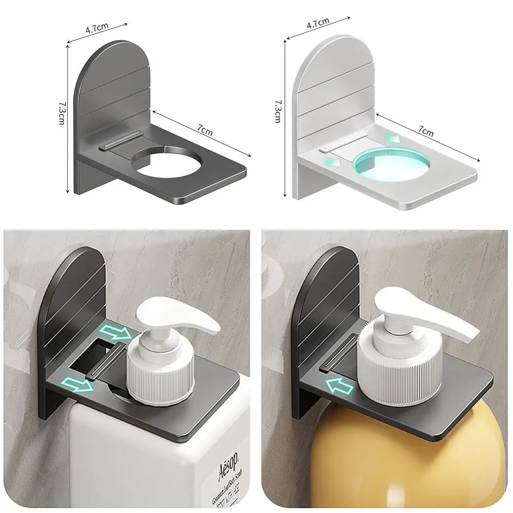 Soporte de botella de jabón de Metal autoadhesivo, colgador de Gel de ducha, estante de botella de detergente de champú portátil, Clip de suspensión de pared de jabón líquido
