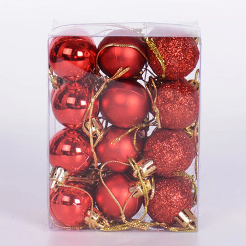24 Uds bolas de Navidad adornos para árboles de Navidad bola colgantes de árbol de Navidad decoración de fiesta en casa regalo de Año Nuevo Noel Navidad